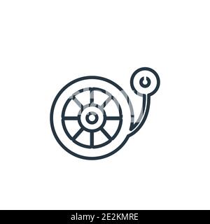 Icône de vecteur de gonflage des pneus. Icône de pneu à gonflage noir à trait fin, illustration d'élément simple à vecteur plat du concept général modifiable, isolée St Illustration de Vecteur