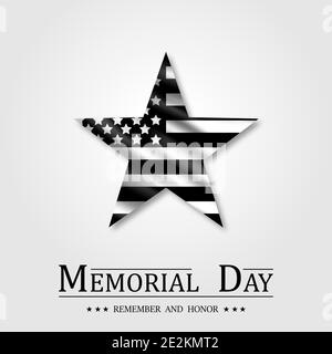 Memorial Day. Star and Flag USA avec ombre. Eps10 Illustration de Vecteur