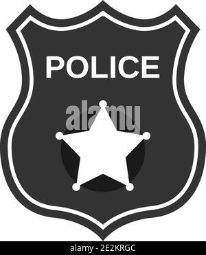 Badge de police de style plat. Icône de badge de police. Eps10 Illustration de Vecteur