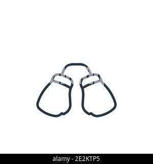 Les gants d'entraînement présentent une icône vectorielle. Gants d'entraînement noirs à ligne fine icône, vecteur plat illustration d'élément simple du concept de fitness dynamique modifiable Illustration de Vecteur