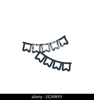 Icône de vecteur Garland. Icône de guirlande noire à lignes fines, illustration d'élément simple à vecteur plat de graduation modifiable et concept éducatif isol Illustration de Vecteur