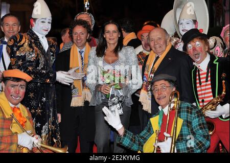 La princesse Stephanie de Monaco et Stephane Berne lors de la troisième journée du 34e Festival International du Cirque à Monte Carlo, Monaco, le 16 2010 janvier. Document photo du Palais de Monaco/ABACAPRESS.COM Banque D'Images