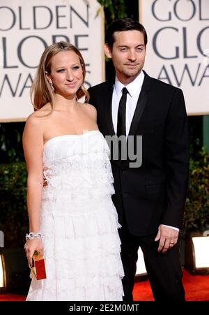 Jennifer Meyer et Tobey Maguire à la 67e cérémonie des Golden Globe Awards, qui s'est tenue à l'hôtel Beverly Hilton de Los Angeles, CA, Etats-Unis, le 17 janvier 2010. Photo de Lionel Hahn/ABACAPRESS.COM (photo : Jennifer Meyer, Tobey Maguire) Banque D'Images