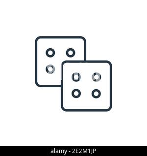 Icône de vecteur de contour des dés. Icône de dés noirs à ligne mince, vecteur plat illustration d'élément simple à partir d'un concept d'arcade modifiable isolé sur fond blanc Illustration de Vecteur