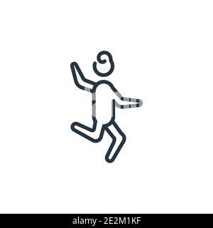 Icône de vecteur de contour humain fou. Fine ligne noire fou icône humaine, vecteur plat illustration d'élément simple de concept de sentiments éditables isolé sur Illustration de Vecteur