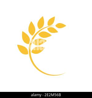 Cadre rond avec épis de blé ou d'orge ou de seigle. Illustration vectorielle isolée sur blanc. Couleur d'automne. Illustration de Vecteur