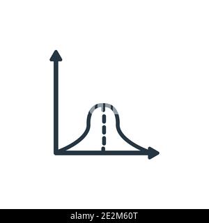 Icône de vecteur de contour de fonction gaussienne. Icône de fonction gaussienne noire fine ligne, vecteur plat illustration d'élément simple du concept d'éducation modifiable Illustration de Vecteur