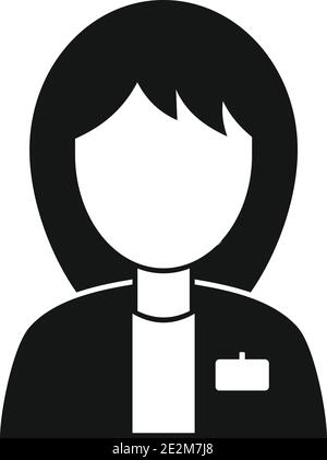 Femme icône estimateur, style simple Illustration de Vecteur