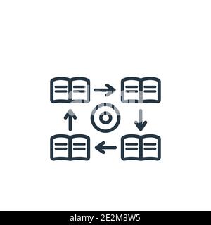 Icône de vecteur de contour d'apprentissage asynchrone. Icône d'apprentissage asynchrone en ligne fine noire, illustration d'élément simple à vecteur plat provenant d'une formation modifiable Illustration de Vecteur