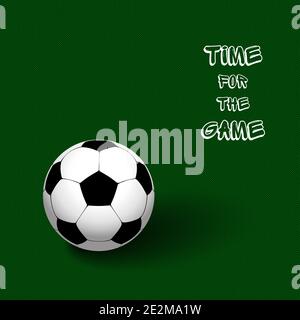 Ballon de football sur fond vert sous forme de herbe Illustration de Vecteur