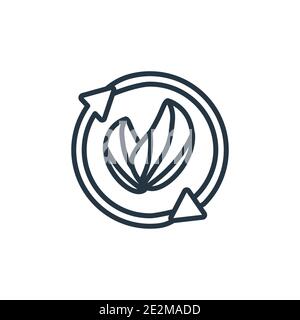 Icône de vecteur de contour Sustainability. Icône de durabilité noire ligne mince, vecteur plat illustration d'élément simple de concept écologique modifiable isoler Illustration de Vecteur