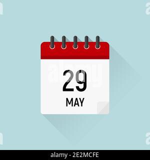 29 mai, Memorial Day. Icône Calendrier. Jours de données du mois Illustration de Vecteur