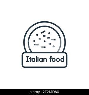 Icône vectorielle italienne. Icône italienne noire fine ligne, vecteur plat illustration d'élément simple du concept alimentaire modifiable tracé isolé sur blanc Illustration de Vecteur