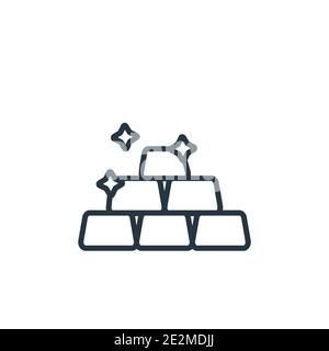 Icône de vecteur de contour d'INGots. Icône de lingots noirs à ligne mince, vecteur plat illustration d'élément simple du concept d'ouest sauvage modifiable tracé isolé sur wh Illustration de Vecteur