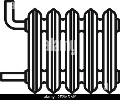 Icône radiateur maison chaude, style de contour Illustration de Vecteur