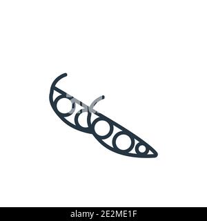 Icône de vecteur de contour du pois. Icône de pois noirs à ligne mince, vecteur plat illustration d'élément simple à partir de fruits et légumes modifiables concept de trait isolé Illustration de Vecteur