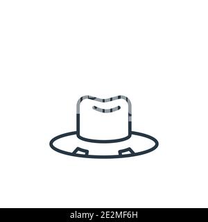 Icône de vecteur de contour Fedora. Icône fedora noire fine ligne, vecteur plat illustration d'élément simple de mode modifiable concept isolé sur fond blanc Illustration de Vecteur