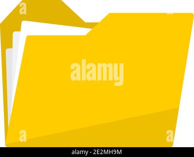 Icône de dossier jaune, icône de dossier en conception à plat Illustration de Vecteur