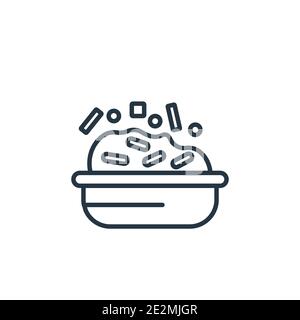 Icône vectorielle risotto. Icône en forme de risotto noir à lignes fines, vecteur plat illustration d'éléments simples à partir d'un concept alimentaire modifiable tracé isolé sur blanc Illustration de Vecteur