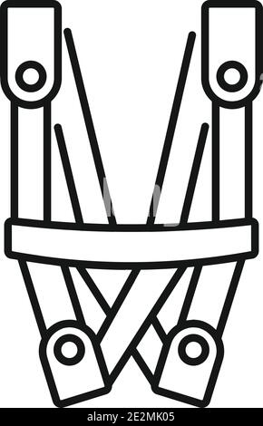Ceinture de sécurité pour grimpeur industriel, icône, style de contour Illustration de Vecteur
