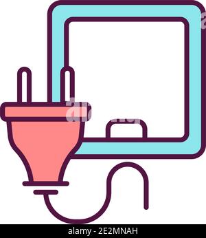 Icône de couleur RVB de la prise électrique sécurisée Illustration de Vecteur