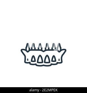 Icône de vecteur de contour de prothèse dentaire. Illustration de prothèse dentaire noire à ligne mince, vecteur plat illustration d'élément simple du concept modifiable de dentiste i Illustration de Vecteur