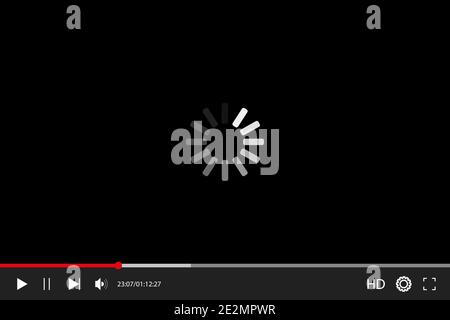 Lecteur vidéo et audio, lecteur vidéo dans une interface plate Illustration de Vecteur