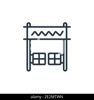 Icône de vecteur de contour de paddock. Icône en forme de paddle noir à lignes fines, vecteur plat illustration d'élément simple du concept de désert modifiable tracé isolé sur whi Illustration de Vecteur