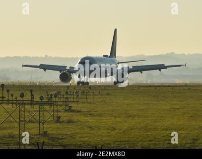 Cracovie, Pologne. 14 octobre 2018. Avion Lufthansa A320 vu à l'aéroport Balice de Cracovie. Crédit : Alex Bona/SOPA Images/ZUMA Wire/Alay Live News Banque D'Images