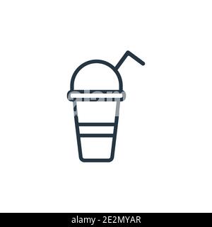 Icône de vectorisation Smoothie. Icône Smoothie noire fine ligne, vecteur plat illustration d'élément simple à partir de boissons éditables concept tracé isolé sur W Illustration de Vecteur