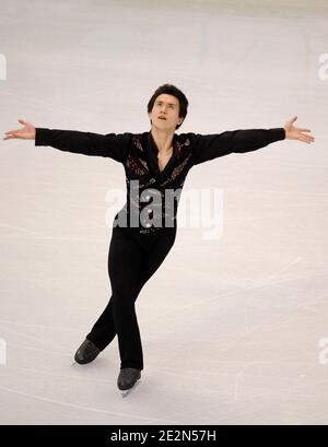 Patrick Chan du Canada participe au programme de patinage artistique masculin lors des Jeux olympiques d'hiver de 2010 à Vancouver, au Pacific Coliseum, le 16 février 2010 à Vancouver, Canada.Gouhier-Hahn-Nebinger/ABACAPRESS.COM Banque D'Images