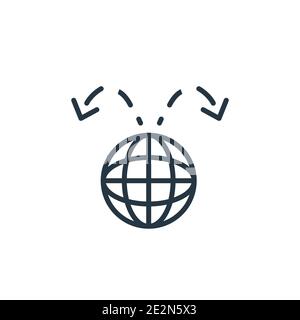 Icône de vecteur de contour de distribution. Icône de distribution noire fine, vecteur plat illustration d'élément simple de l'ISO de concept d'économie numérique modifiable Illustration de Vecteur