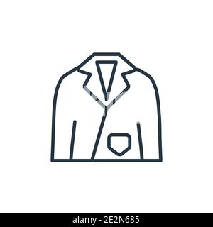 Veste en cuir vectorielle icône. Veste en cuir noir ligne fine icône, vecteur plat illustration d'élément simple de mode modifiable concept isoler Illustration de Vecteur