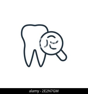 Icône de vecteur de contour de bactéries dans la bouche. Icône de bactéries noires à ligne mince dans la bouche, vecteur plat illustration d'élément simple du concept modifiable de dentiste i Illustration de Vecteur