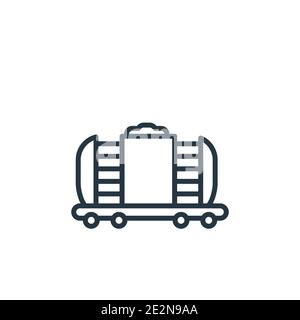 Icône de vecteur de contour de train de chargement. Icône de train de chargement noir à ligne fine, illustration d'élément simple à vecteur plat de livraison modifiable et de mise en valeur logistique Illustration de Vecteur