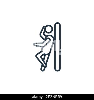 Icône de vecteur de contour humain paresseux. Fine ligne noire paresseuse icône humaine, vecteur plat illustration d'élément simple du concept de sentiments éditables isolé sur wh Illustration de Vecteur