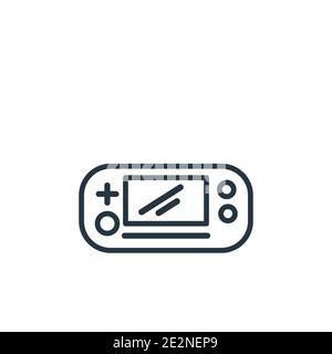 Icône de vecteur de contour de jeu portable. Icône de jeu de poche noire fine ligne, vecteur plat illustration d'élément simple du concept de divertissement modifiable iso Illustration de Vecteur