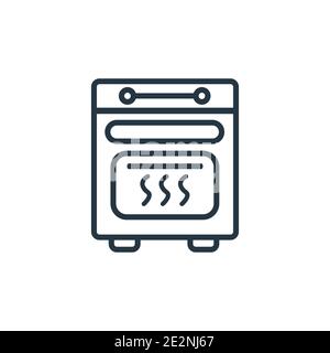 Icône de vecteur de contour du four à convection. Icône de four à convection noire à ligne mince, vecteur plat illustration d'éléments simples provenant de dispositifs électroniques modifiables co Illustration de Vecteur