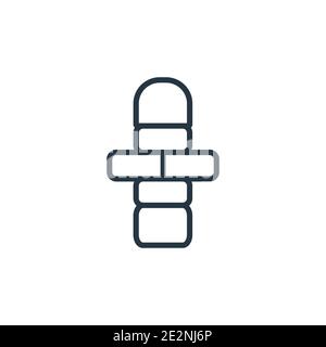 Icône de vecteur de contour de hopscotch. Icône de hopscotch noir fin, vecteur plat illustration d'élément simple du concept de divertissement modifiable isolé St Illustration de Vecteur