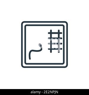 Les serpents et les échelles présentent une icône vectorielle. Icône en forme de serpent et d'échelle noir à ligne fine, illustration d'élément simple à vecteur plat du divertissement modifiable c Illustration de Vecteur