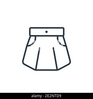 Icône de vecteur de contour de jupe courte. Fine ligne noire jupe courte icône, vecteur plat illustration d'élément simple de mode modifiable concept isolé sur W Illustration de Vecteur