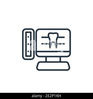 Icône de vecteur de contour de radiographie. Icône de radiographie noire à trait fin, vecteur plat illustration d'élément simple de concept de dentiste modifiable tracé isolé Illustration de Vecteur