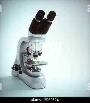 Microscope électronique optique. Instrument de laboratoire avec chemin de coupure inclus. Banque D'Images