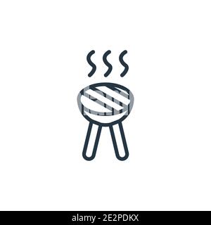 Icône représentant un vecteur pour barbecue. Icône de barbecue noir à lignes fines, vecteur plat illustration d'élément simple à partir du concept Isola des dispositifs électroniques modifiables Illustration de Vecteur