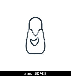 Hobo bandoulière contour de sac icône vectorielle. Icône de sac à bandoulière hobo noir fin, vecteur plat illustration d'élément simple du concept de mode modifiable i Illustration de Vecteur