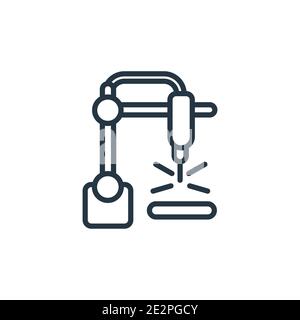 Icône de vecteur de contour de la machine laser. Icône laser noir à ligne fine, vecteur plat illustration d'élément simple de dispositifs électroniques modifiables concep Illustration de Vecteur