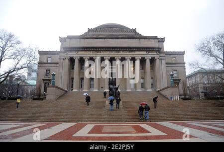 Vue générale de la Bibliothèque de l'Université de Columbia où le président français Nicolas Sarkozy et la première dame Carla Bruni-Sarkozy ont fait une visite, à New York, NY, le 29 mars 2010, dans le cadre de leur visite de deux jours aux États-Unis. Le président Sarkozy a prononcé un discours devant les étudiants. Photo de Cau-Guerin/ABACAPRESS.COM Banque D'Images