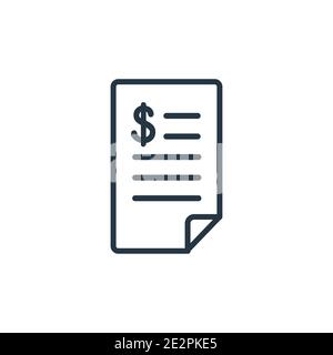 Icône de vecteur de contour de facture. Icône de facture noire à ligne mince, vecteur plat illustration d'élément simple du concept economyandfinance modifiable isolé sur Illustration de Vecteur