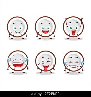 Personnage de dessin animé de la tranche de noix de coco avec l'expression du sourire. Illustration vectorielle Illustration de Vecteur