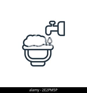 Icône de vecteur de surface de trempage d'eau. Icône de trempage à l'eau noire à trait fin, vecteur plat illustration d'élément simple du concept de nettoyage modifiable strok isolé Illustration de Vecteur